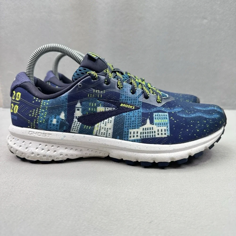 Womens Size 8 (B) Brooks Ghost 12 Shoes Boston Marathon 2020 Blue Skyline